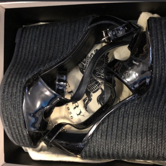 Black Burberry espadrille in london satin abbott - Picture 2 of 4